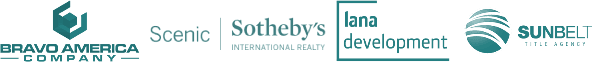 Bravo America Company, Coldwell Banker Realty, Lana Development and Sunbelt logos